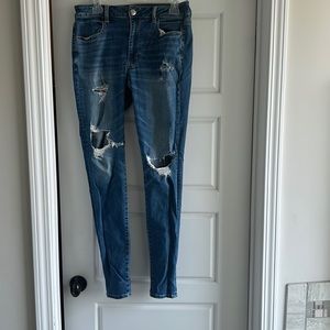 AEO “super stretch” jeggings. Extra long. Minimal wear